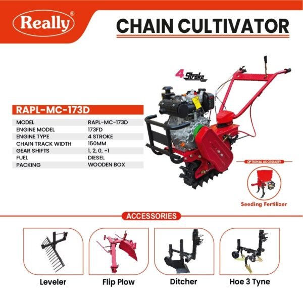 Diesel Chain Cultivator – RAPL-MC-173FD