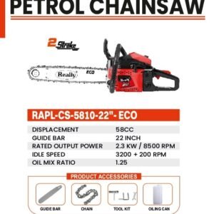 Petrol Chainsaw – RAPL-CS-5810-22 ECO